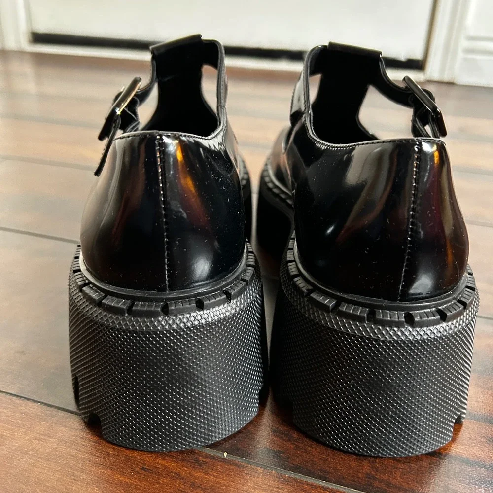 $218 Intentionally Blank Pears Leather Mary Jane 10 Chunky Platform Goth Grunge
